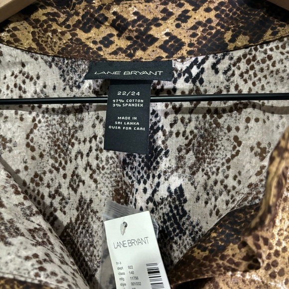 NWT Lane Bryant Animal Print Button Up Shirt Office Workwear Size 22/24 - Picture 3 of 15